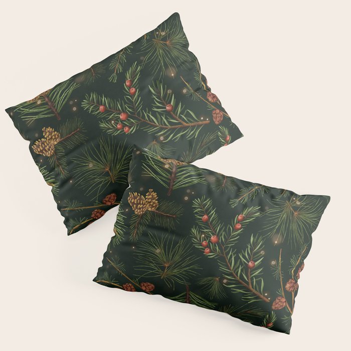 Christmas Spruce Dark Green Pillow Sham Gallery Image 3