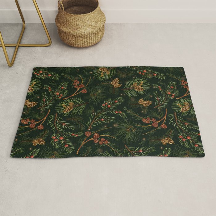 Christmas Spruce Dark Green Rug Gallery Image 1