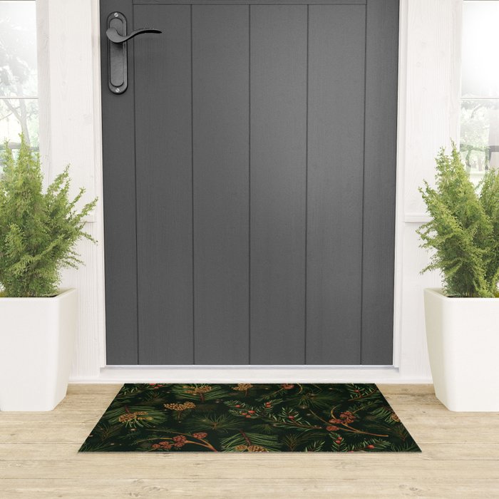 Christmas Spruce Dark Green Welcome Mat Gallery Image 3