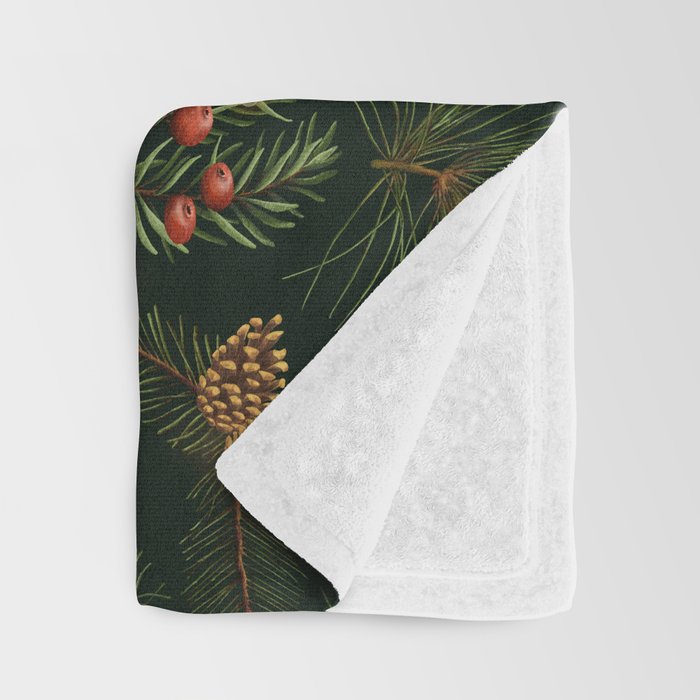 Christmas Spruce Dark Green Throw Blanket Gallery Image 3