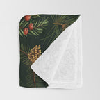 Christmas Spruce Dark Green Throw Blanket Gallery Image 3