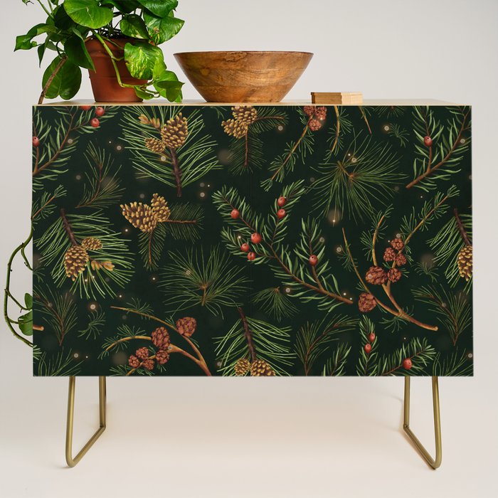 Christmas Spruce Dark Green Credenza Gallery Image 1