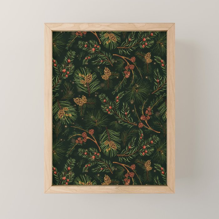 Christmas Spruce Dark Green Mini Art Print Gallery Image 1