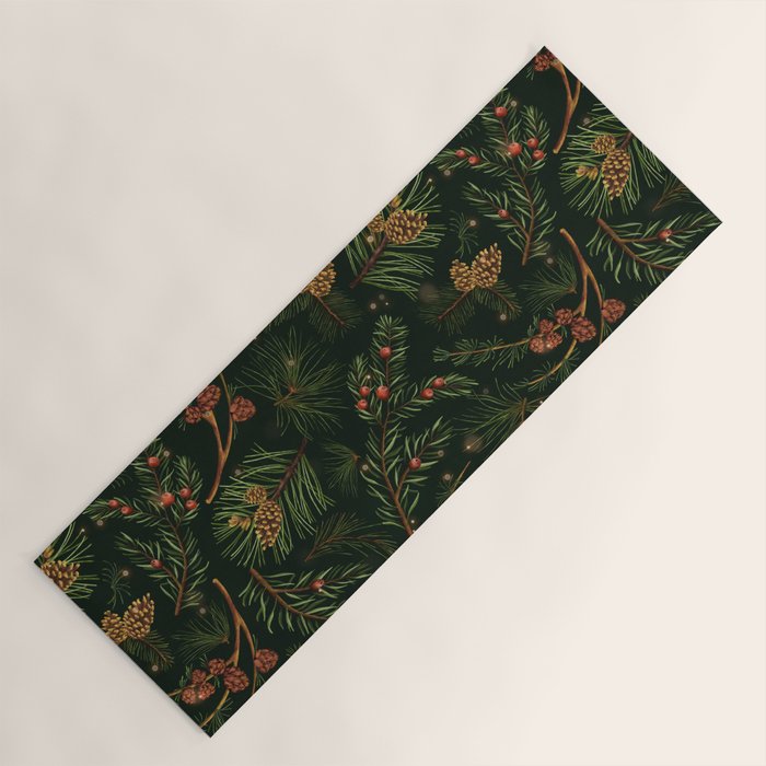 Christmas Spruce Dark Green Yoga Mat Gallery Image 1