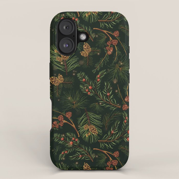 Christmas Spruce Dark Green iPhone Case Gallery Image 1