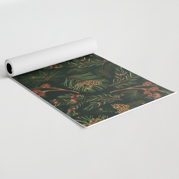 Christmas Spruce Dark Green Yoga Mat Gallery Image 2