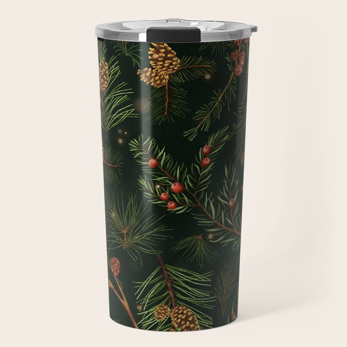 Christmas Spruce Dark Green Travel Mug Gallery Image 1