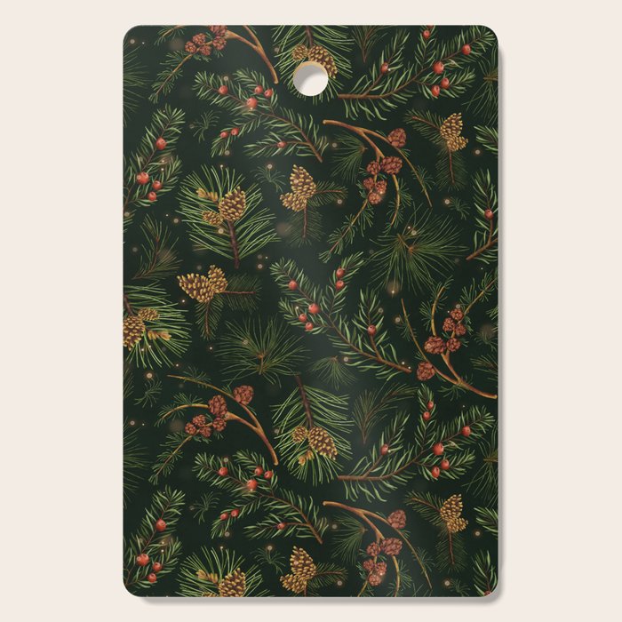 Christmas Spruce Dark Green Cutting Board Gallery Image 1
