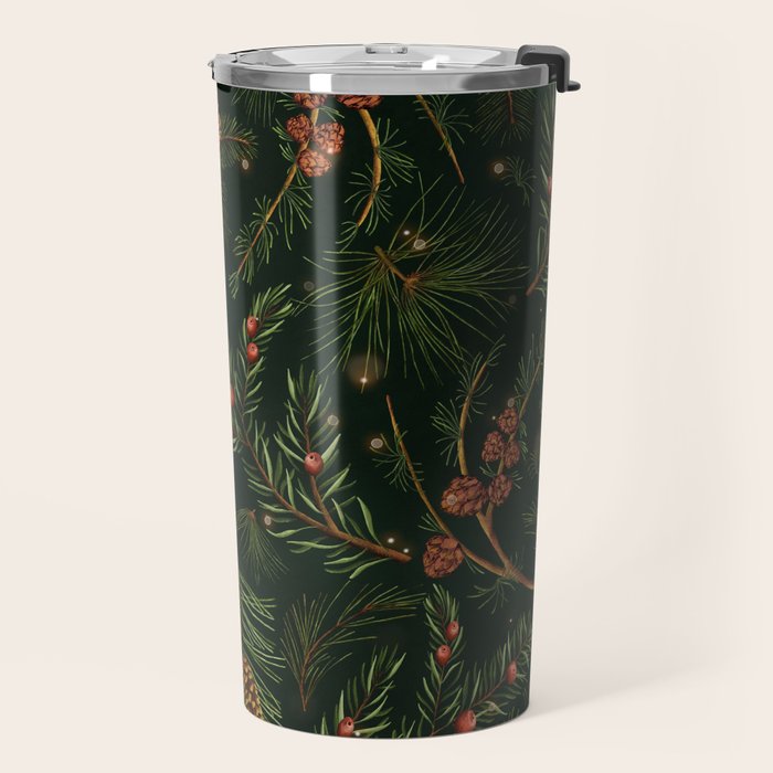 Christmas Spruce Dark Green Travel Mug Gallery Image 2