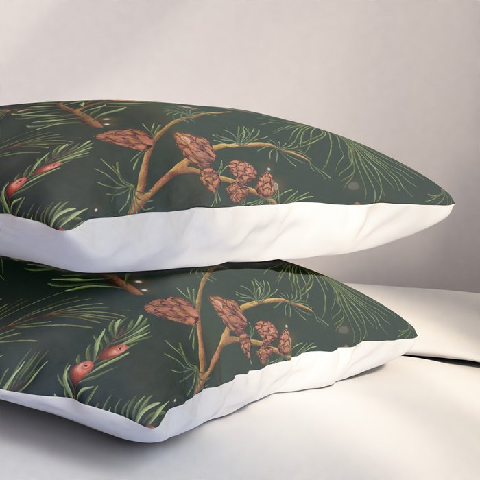 Christmas Spruce Dark Green Pillow Sham Gallery Image 3