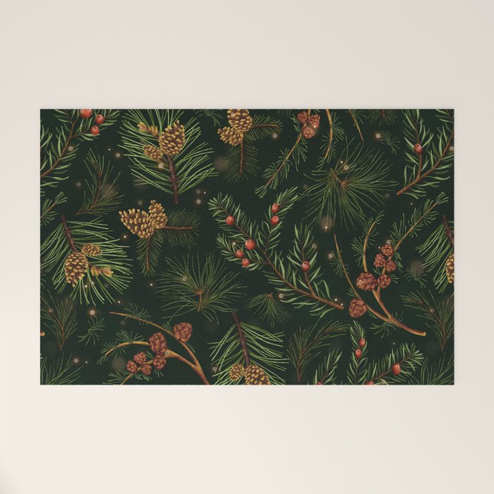 Christmas Spruce Dark Green Welcome Mat Gallery Image 1