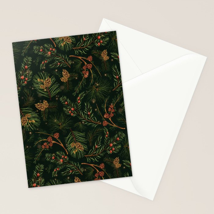 Christmas Spruce Dark Green Stationery Card Gallery Image 2