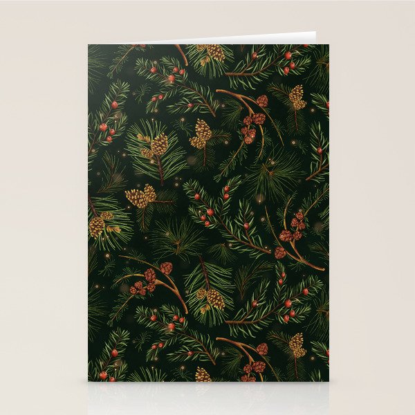 Christmas Spruce Dark Green Stationery Card Gallery Image 2