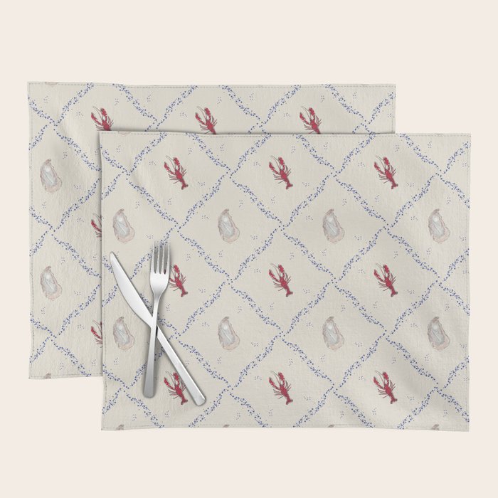 Oyster and Lobster Pattern Placemat Gallery Image 1