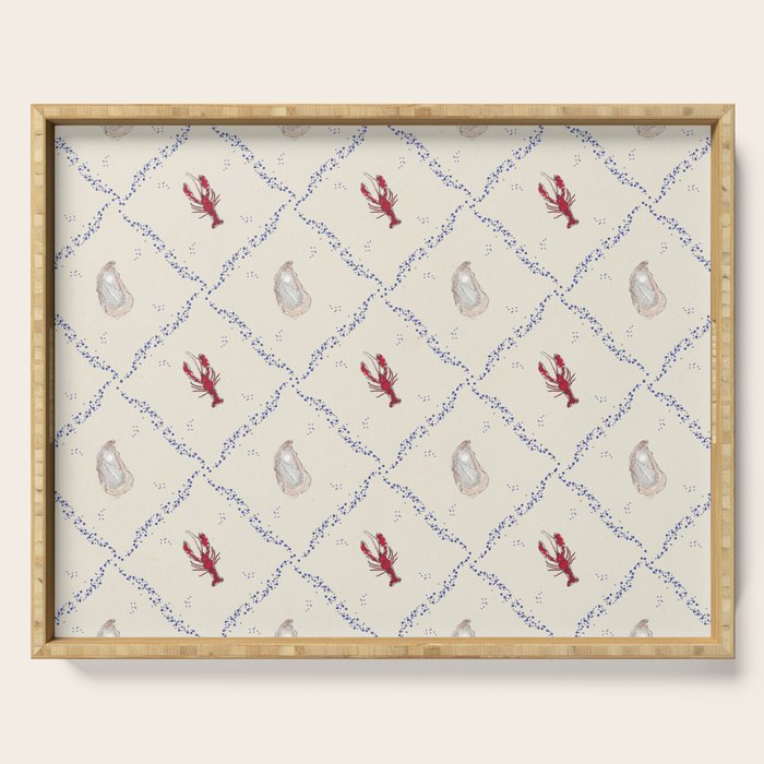 Oyster and Lobster Pattern Serving Tray Gallery Image 1