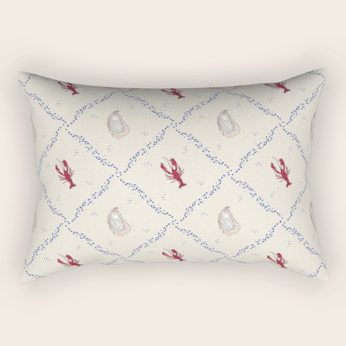 Oyster and Lobster Pattern Rectangular Pillow Gallery Image 2