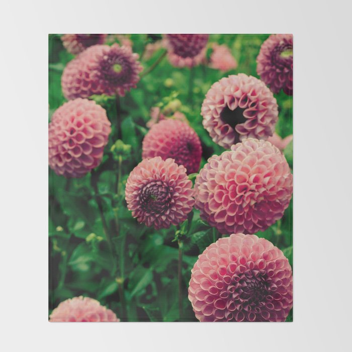 Let Yourself Bloom - Modern Botanical Photograph Throw Blanket Gallery Image 2