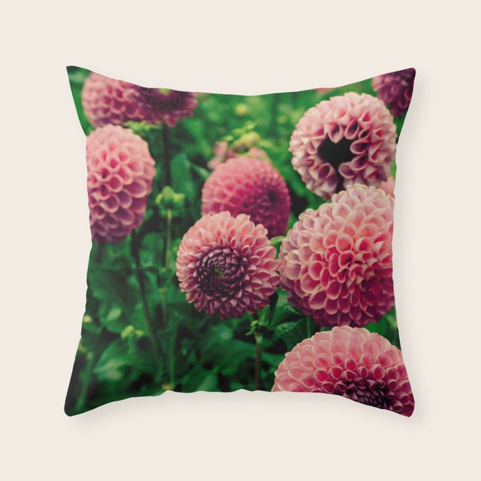 Let Yourself Bloom - Modern Botanical Photograph Throw Pillow Gallery Image 1