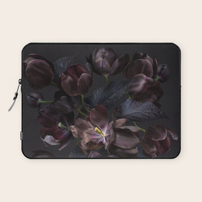 Black tulips on dark background Laptop Sleeve Gallery Image 1