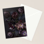 Black tulips on dark background Stationery Card Gallery Image 2
