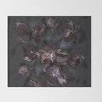 Black tulips on dark background Throw Blanket Gallery Image 2