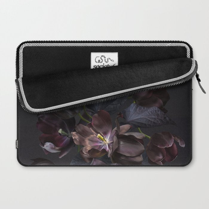 Black tulips on dark background Laptop Sleeve Gallery Image 2