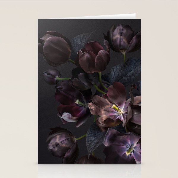 Black tulips on dark background Stationery Card Gallery Image 2