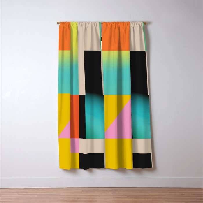 Modern Abstraction 4 Window Curtain Gallery Image 3