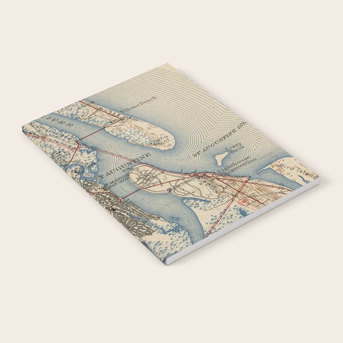 Vintage Map of St. Augustine Florida (1937) Notebook Gallery Image 2