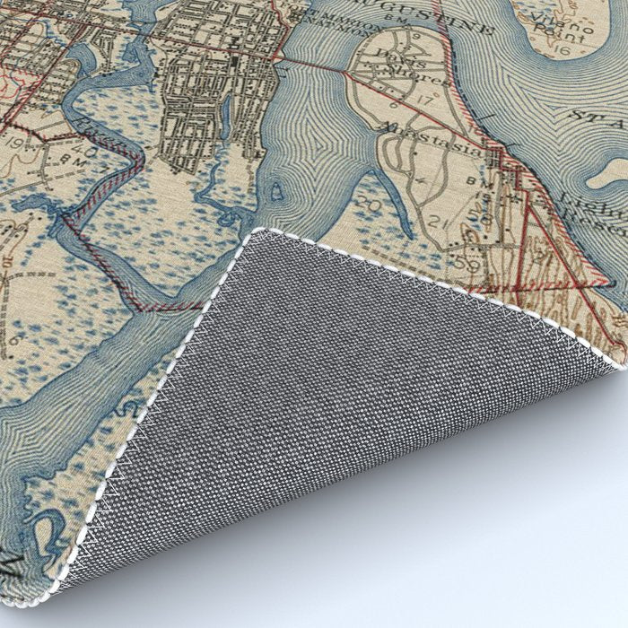 Vintage Map of St. Augustine Florida (1937) Rug Gallery Image 4