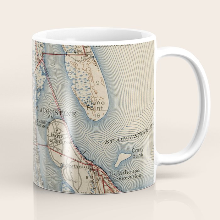 Vintage Map of St. Augustine Florida (1937) Coffee Mug Gallery Image 1