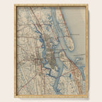 Vintage Map of St. Augustine Florida (1937) Serving Tray Gallery Image 1