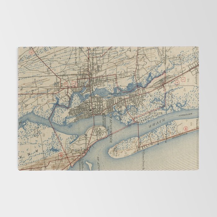 Vintage Map of St. Augustine Florida (1937) Rug Gallery Image 2
