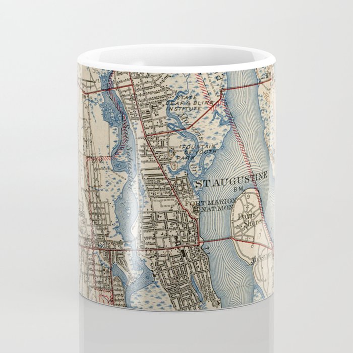 Vintage Map of St. Augustine Florida (1937) Coffee Mug Gallery Image 4