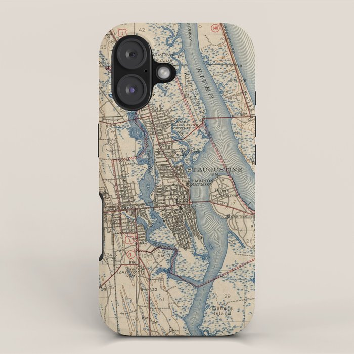 Vintage Map of St. Augustine Florida (1937) iPhone Case Gallery Image 1