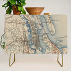 Vintage Map of St. Augustine Florida (1937) Credenza Gallery Image 1
