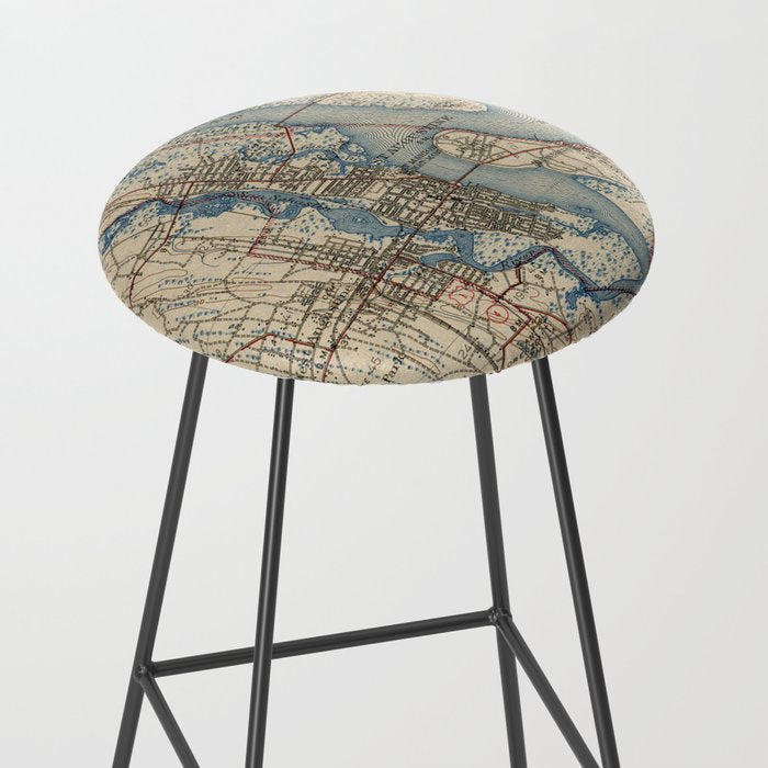 Vintage Map of St. Augustine Florida (1937) Stool Gallery Image 2