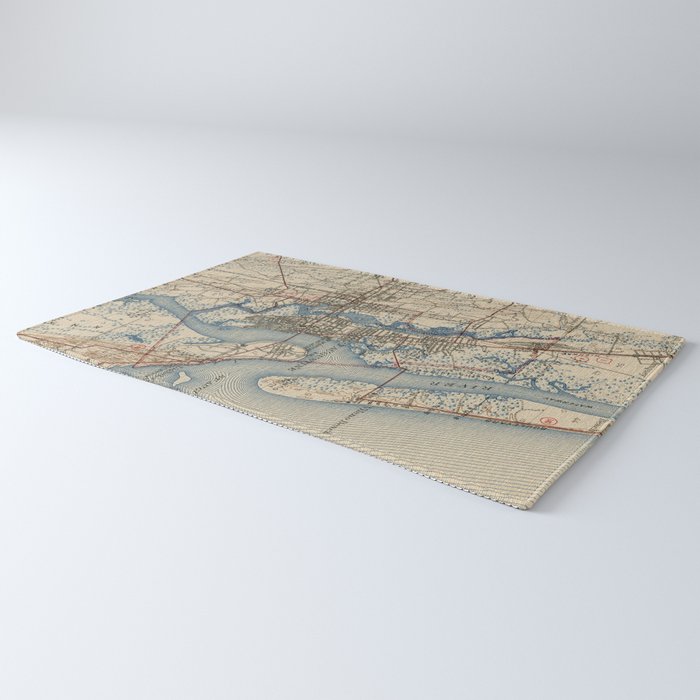 Vintage Map of St. Augustine Florida (1937) Rug Gallery Image 3