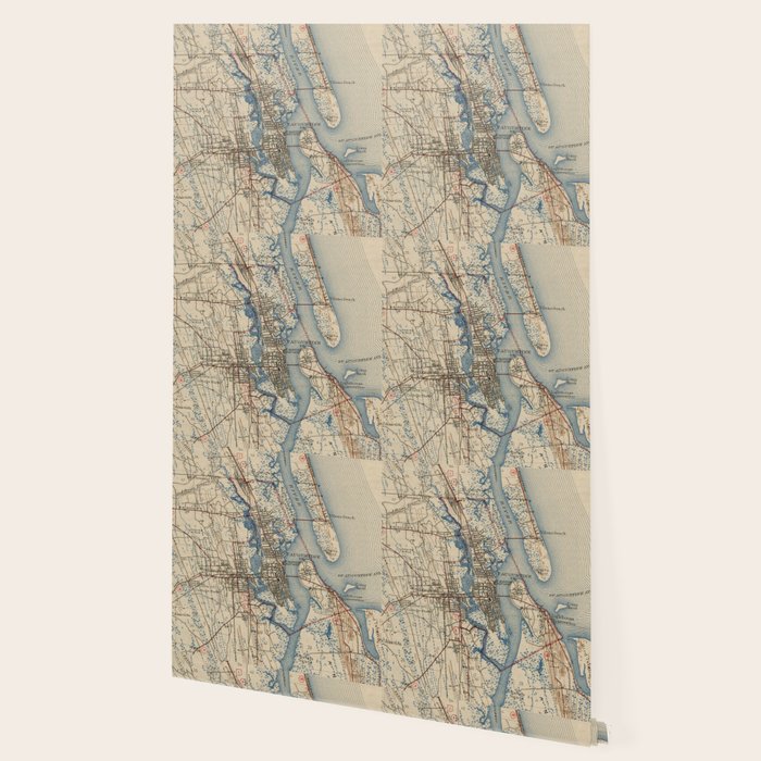 Vintage Map of St. Augustine Florida (1937) Wallpaper Gallery Image 2