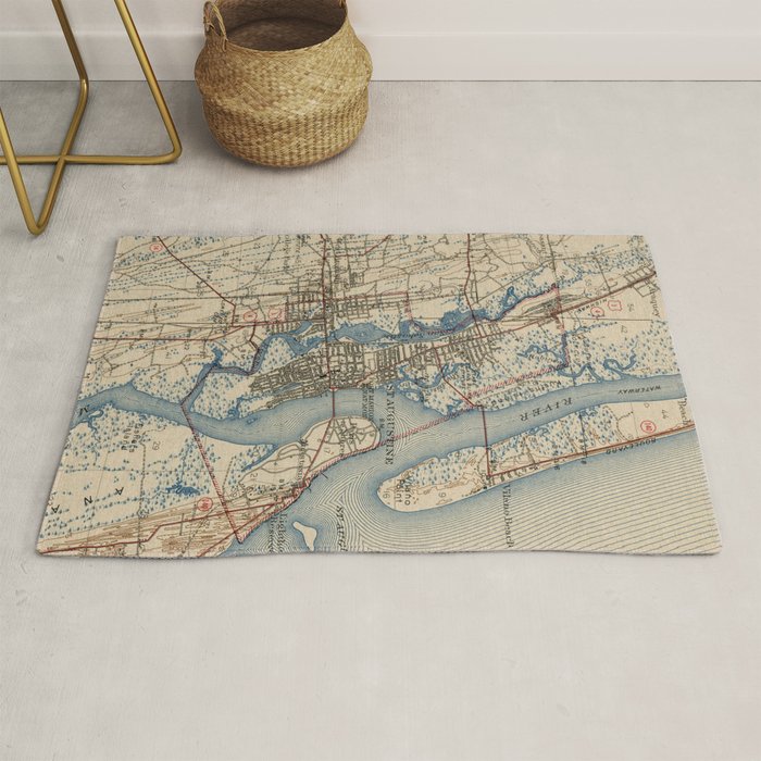 Vintage Map of St. Augustine Florida (1937) Rug Gallery Image 1