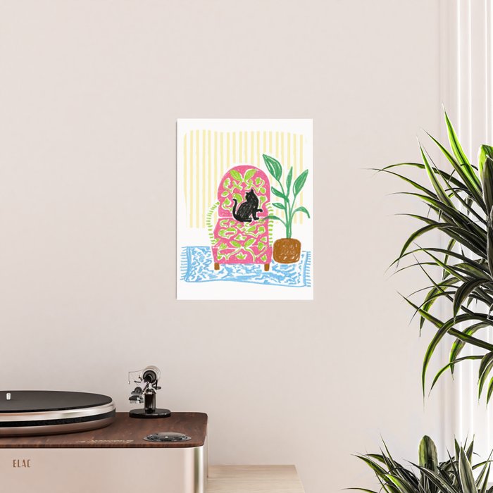 Cat on a Chair Poster Gallery Image 2
