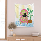Cat on a Chair Wall Tapestry Gallery Image 2