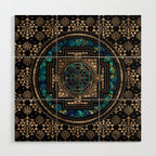 Sri Yantra  / Sri Chakra Marble and Gold Wood Wall Art Gallery Image 1