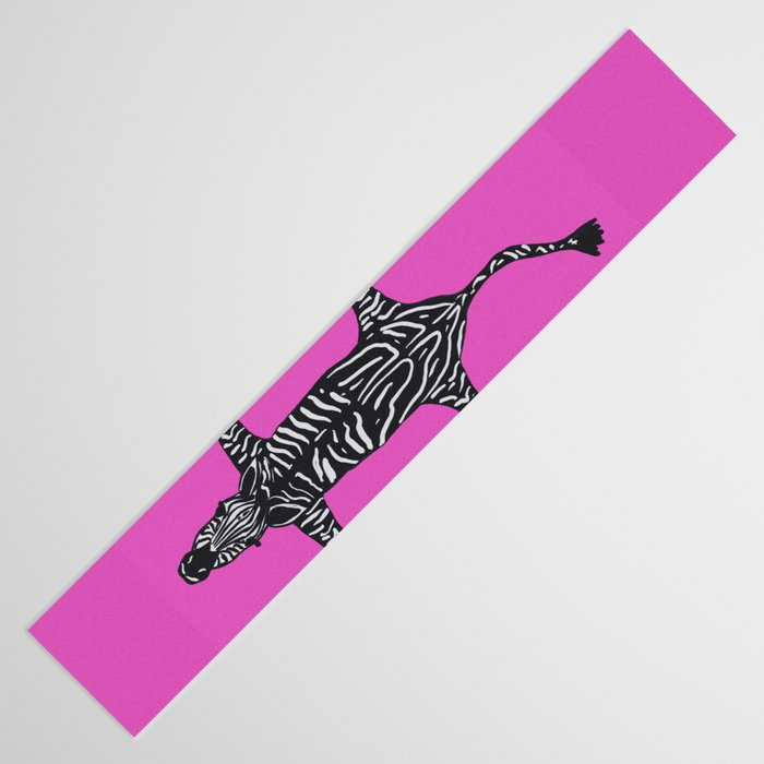 Modern abstract minimalistic zebras illustration in fuchsia pink background  Table Runner Gallery Image 3