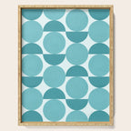 Mid Century Modern Geometric Shapes Aqua Blue Serving Tray Gallery Image 1
