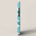Mid Century Modern Geometric Shapes Aqua Blue iPhone Case Gallery Image 2