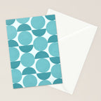 Mid Century Modern Geometric Shapes Aqua Blue Stationery Card Gallery Image 2