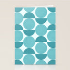 Mid Century Modern Geometric Shapes Aqua Blue Stationery Card Gallery Image 2