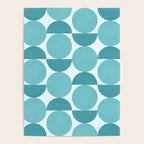 Mid Century Modern Geometric Shapes Aqua Blue Poster Gallery Image 4