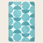 Mid Century Modern Geometric Shapes Aqua Blue Cutting Board Gallery Image 1